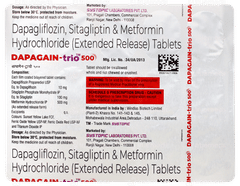 Dapagain Trio 500 Tablet 15 Dapagain Trio 500 Tablet 15