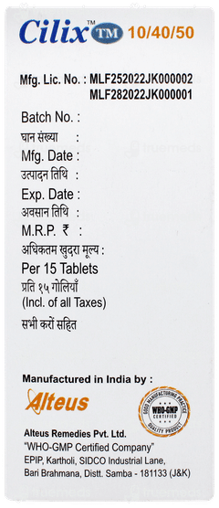 Cilix Tm 10/40/50 Tablet 15
