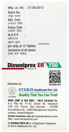 Diowelprex Er 750 Tablet 15 Diowelprex Er 750 Tablet 15