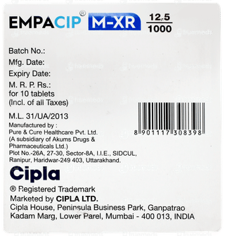 Empacip M Xr 12.5/1000 Tablet 10