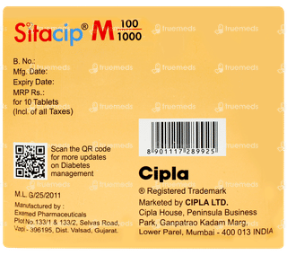 Sitacip M 100/1000 Tablet Pr 10