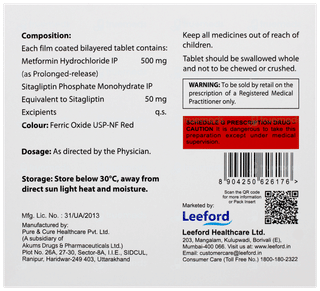 Sitaliptin 50 M Sr Tablet Pr 15