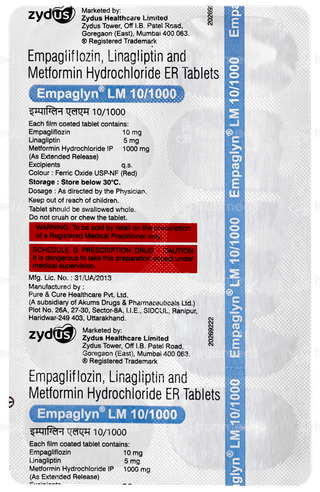 Empaglyn Lm 10/1000 Tablet 10