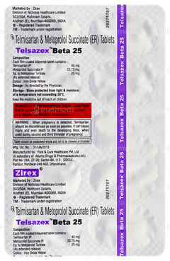 Telsazex Beta 25 Tablet 10 Telsazex Beta 25 Tablet 10