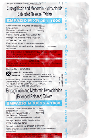 Empazio M Xr 25 + 1000 Tablet 10