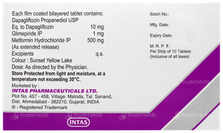Dapavel GM 10/1/500 Tablet 10