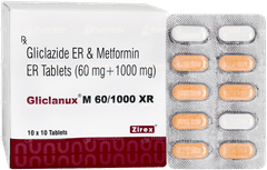 Gliclanux M 60/1000 Xr Tablet 10 Gliclanux M 60/1000 Xr Tablet 10