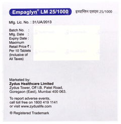 Empaglyn Lm 25/1000 Tablet 10