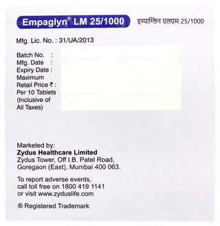 Empaglyn Lm 25/1000 Tablet 10