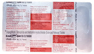 Emildap Gm 10/2/1000 Tablet 10