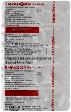 Empadon M 12.5/1000 Er Tablet 10 Empadon M 12.5/1000 Er Tablet 10