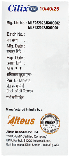 Cilix Tm 10/40/25 Tablet 15