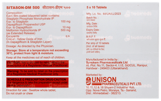 Sitason Dm 500 Tablet 10