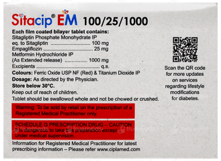 Sitacip Em 100/25/1000 Tablet 10