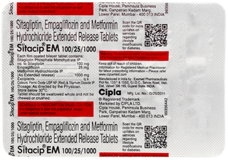 Sitacip Em 100/25/1000 Tablet 10