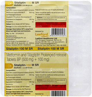 Sitaliptin 100 M Sr Tablet Pr 15