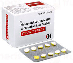 Etolol Ct 50/6.25 Tablet 10 Etolol Ct 50/6.25 Tablet 10