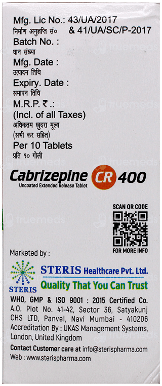 Cabrizepine Cr 400 Tablet 10