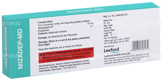 Mizadep 15 Mg Tablet Md 10