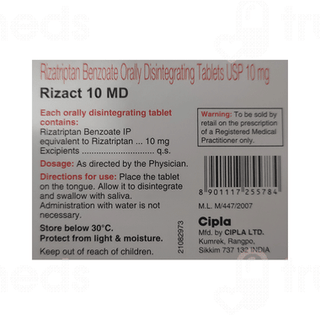 Rizact 10 Md Peppermint Flavour Tablet 4