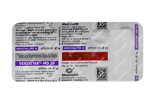 Vertistar Md 16 MG Tablet 10