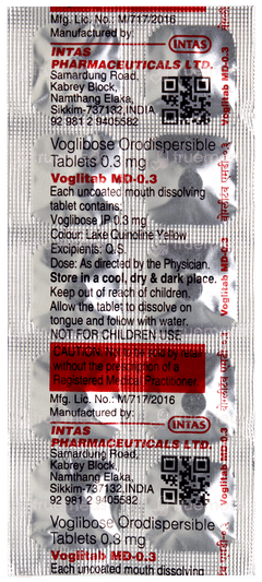 Voglitab Md 0.3 Tablet 10 Voglitab Md 0.3 Tablet 10
