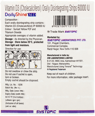 Dailyshine Md Mint Flavour Sugar Free Disintegrating Strip 1