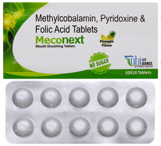 Meconext Pineapple Flavour Sugar Free Tablet 10