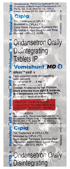 Vomishunt Md 4 Tablet 10