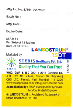 Lansostrum 15 Dt Tablet 15 Lansostrum 15 Dt Tablet 15
