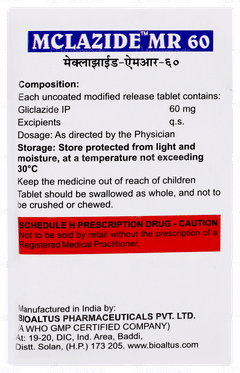 Mclazide Mr 60 Tablet 15 Mclazide Mr 60 Tablet 15