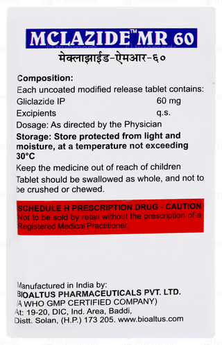 Mclazide Mr 60 Tablet 15