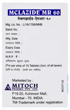 Mclazide Mr 60 Tablet 15 Mclazide Mr 60 Tablet 15