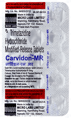 Carvidon Mr Tablet 15