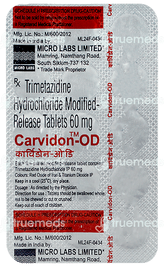 Carvidon Od 60 MG Tablet Mr 15