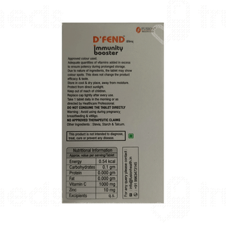 D Fend Immunity Booster Orange Flavour Sugar Free 2 Pack Of 10 Effervescent Tablets
