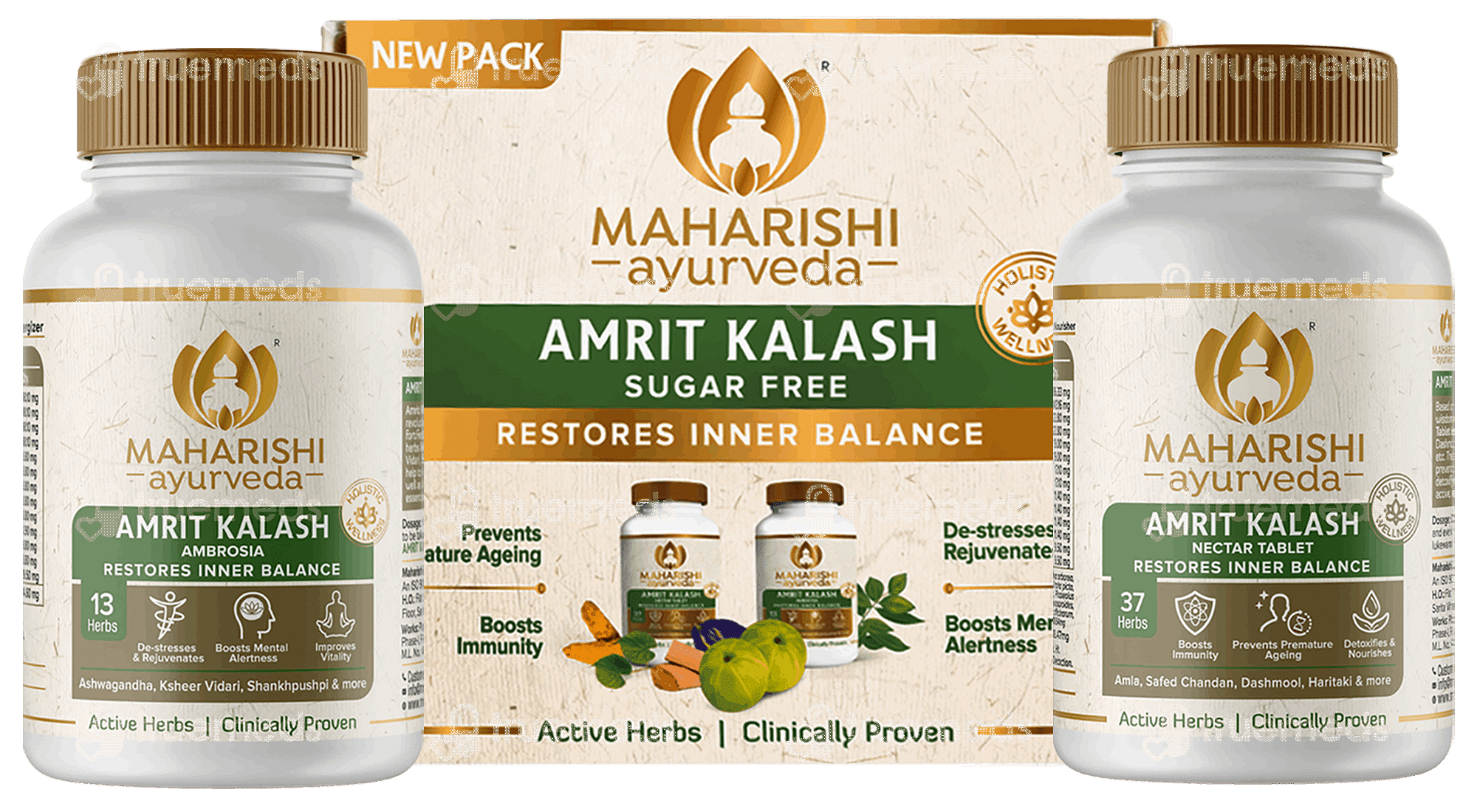 Maharishi Ayurveda Amrit Kalash Sugar Free Nector With Ambrosia Tablet ...