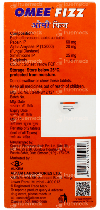 Omee Fizz Orange Flavour Sugar Free Effervescent Tablet 2