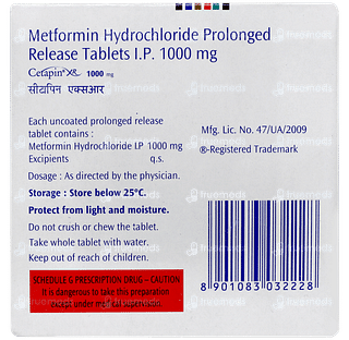 Cetapin Xr 1000mg Tablet 15