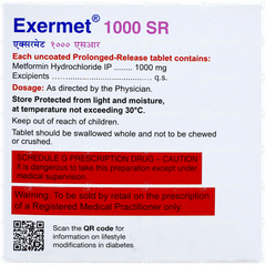 Exermet 1000 Sr Tablet 15 Exermet 1000 Sr Tablet 15