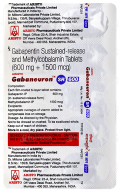 Gabaneuron Sr 600 Tablet 10 Gabaneuron Sr 600 Tablet 10