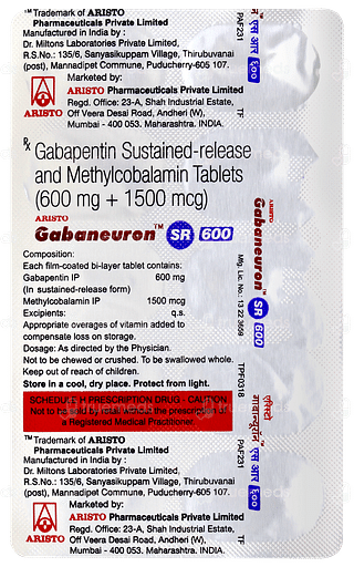 Gabaneuron Sr 600 Tablet 10
