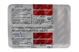 Glycomet Gp 0.5/500 MG Tablet Sr 10