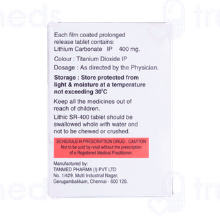 Lithic 400 MG Tablet Sr 10