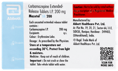Mazetol Sr 200 Tablet 15 Mazetol Sr 200 Tablet 15