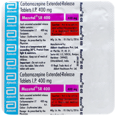 Mazetol Sr 400 Tablet 15 Mazetol Sr 400 Tablet 15