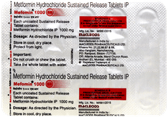 Mefomin 1000 Sr Tablet 10 Mefomin 1000 Sr Tablet 10