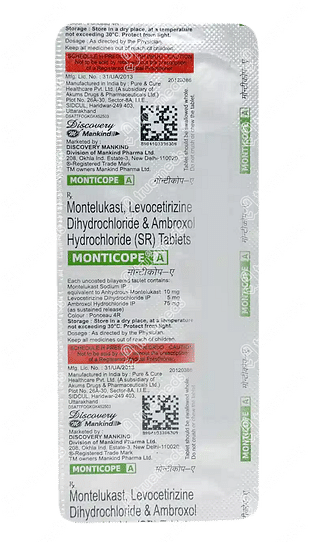 Monticope A 5/10/75 MG Tablet Sr 10