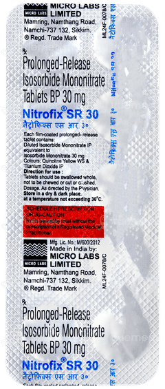 Nitrofix Sr 30 Tablet 10 Nitrofix Sr 30 Tablet 10