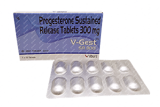 V Gest 300 MG Tablet Sr 10